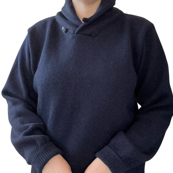 Guidboat Co The Mariner Authetic Naval Wool Navy Blue Mens Fisherman Sweater M - Picture 6 of 8
